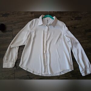 * Classic‎ Cream Button Down Shirt for Women